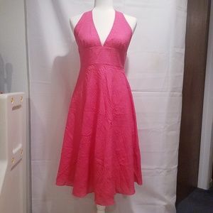 NWT J. Crew Pink Seersucker Halter Dress Size 8